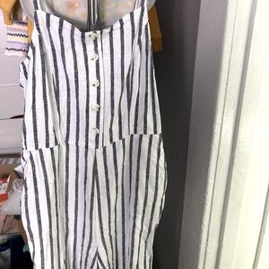 Small old navy white & blue pin striped romper
